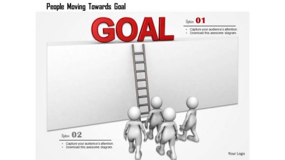People Moving Towards Goal PowerPoint Templates