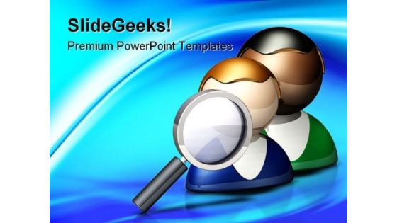 People Search Icon Business PowerPoint Themes And PowerPoint Slides 0811