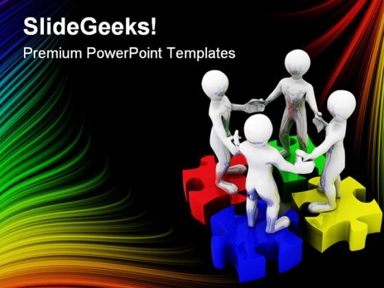 People With Puzzle People PowerPoint Backgrounds And Templates 1210