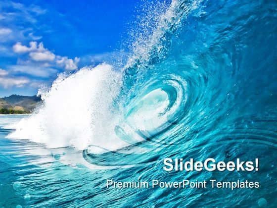 Perfect Wave Beach PowerPoint Templates And PowerPoint Backgrounds 0711