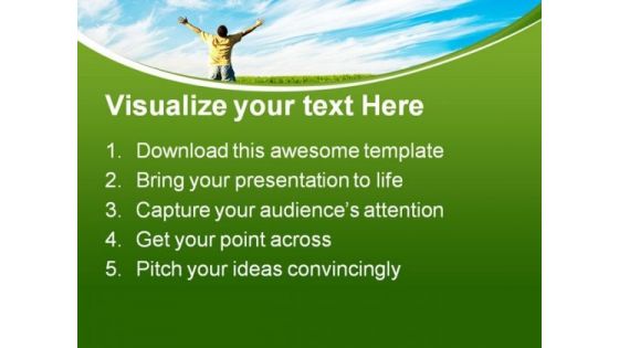 Person Enjoying Freedom Nature PowerPoint Themes And PowerPoint Slides 0711
