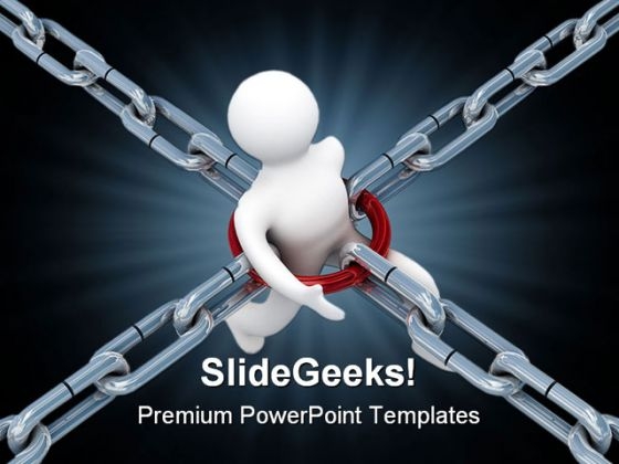 Person Ground In Chain Business PowerPoint Backgrounds And Templates 1210
