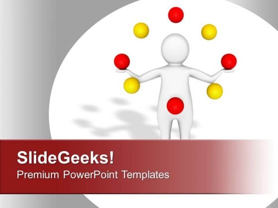 Person With Colored Balls Entertainment PowerPoint Templates Ppt Backgrounds For Slides 0313