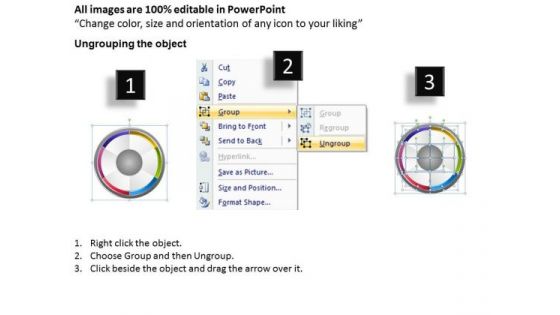 Pestle Analysis Circular Test Chart Forma Business Plan PowerPoint Templates