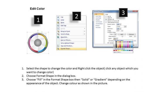 Pestle Analysis Circular Test Chart Forma Business Plan PowerPoint Templates