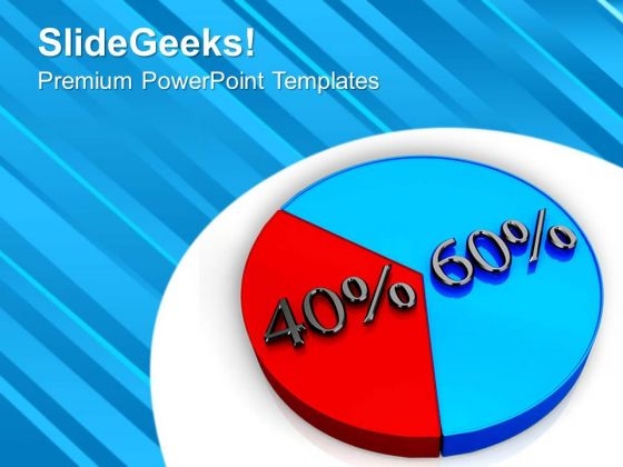 Pie Chart 60 40 Percent Business Theme PowerPoint Templates Ppt Backgrounds For Slides 0413