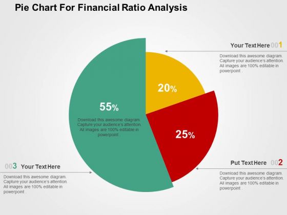 Pie Chart For Financial Ratio Analysis PowerPoint Templates