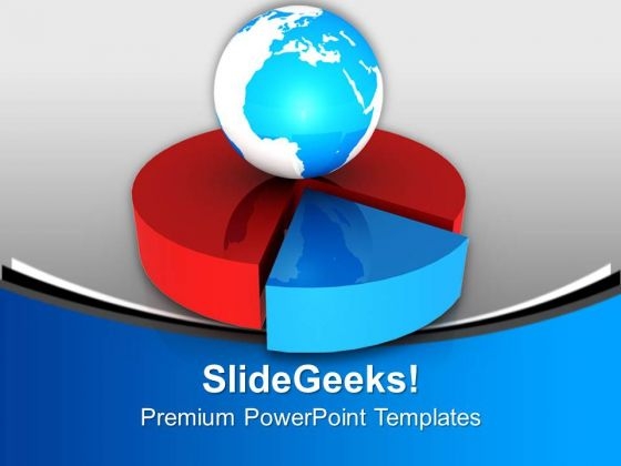 Pie Chart With Global Economy Solution PowerPoint Templates Ppt Backgrounds For Slides 0413