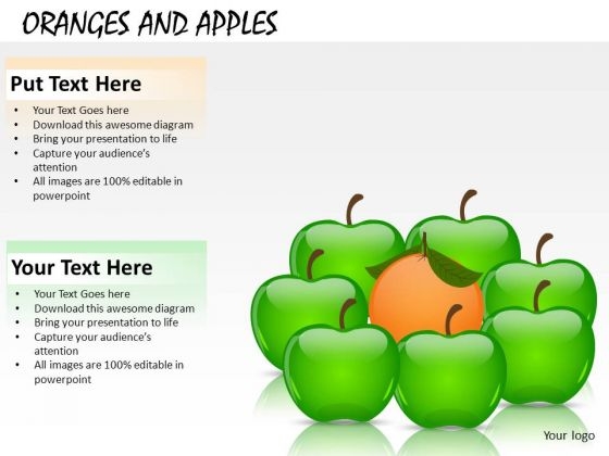 Piece Oranges And Apples PowerPoint Slides And Ppt Diagram Templates