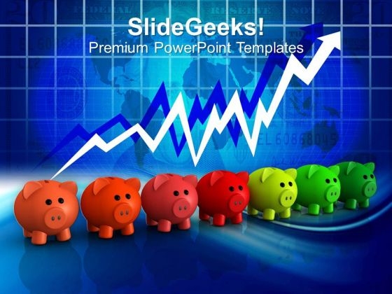 Piggy Bank Financial Graph Concept PowerPoint Templates Ppt Backgrounds For Slides 0213