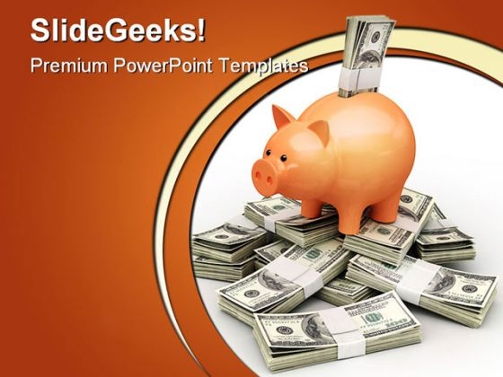 Piggy Bank Money PowerPoint Backgrounds And Templates 1210