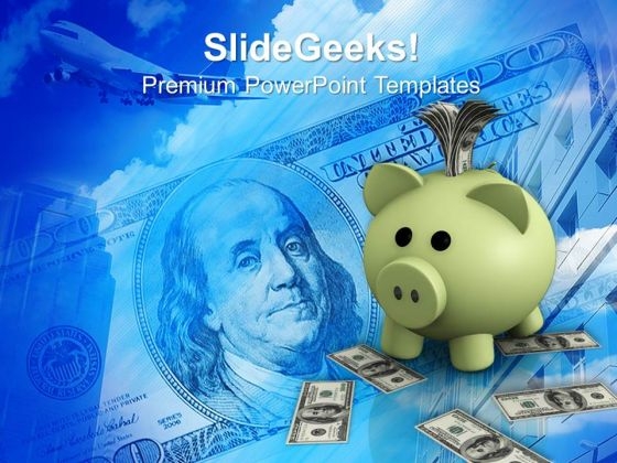 Piggy Bank With Dollar Background PowerPoint Templates And PowerPoint Themes 0812