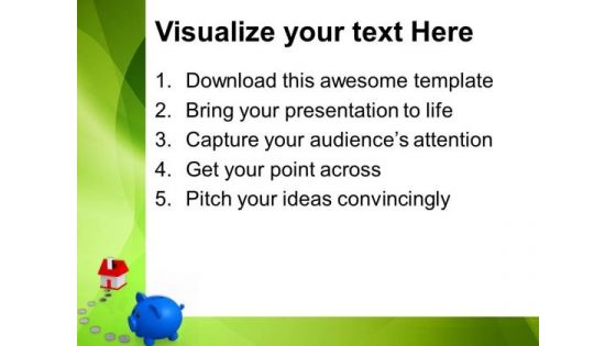 Piggy Bank With House Real Estate PowerPoint Templates And PowerPoint Themes 0812