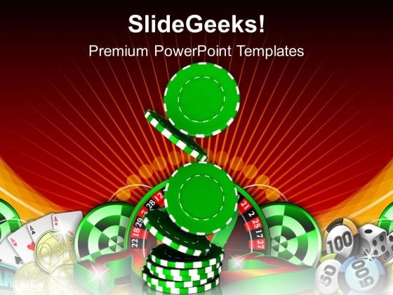 Pile Of Casino Chips Gambling Success PowerPoint Templates Ppt Backgrounds For Slides 0313