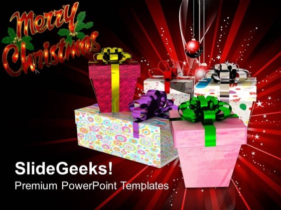 Pile Of Gift Boxes Christmas Holiday PowerPoint Templates Ppt Backgrounds For Slides 1112