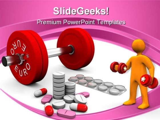 Pills And Dumbbells Health PowerPoint Themes And PowerPoint Slides 0811
