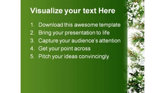 Pine Frame Christmas PowerPoint Background And Template 1210