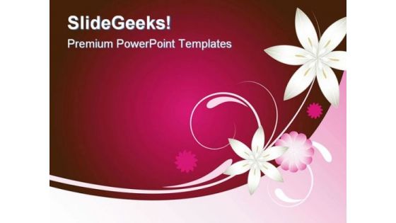 Pink And Brown Abstract PowerPoint Template 0910