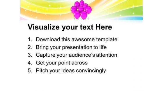Pink Balloons Celebration PowerPoint Templates Ppt Backgrounds For Slides 0213