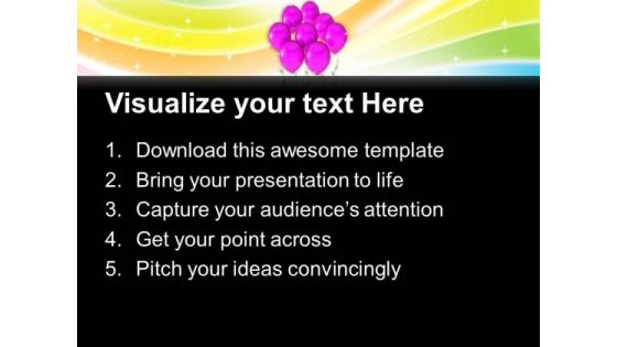Pink Balloons Celebration PowerPoint Templates Ppt Backgrounds For Slides 0213