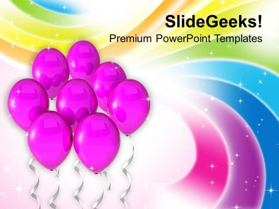 Pink Balloons Celebration PowerPoint Templates Ppt Backgrounds For Slides 0213