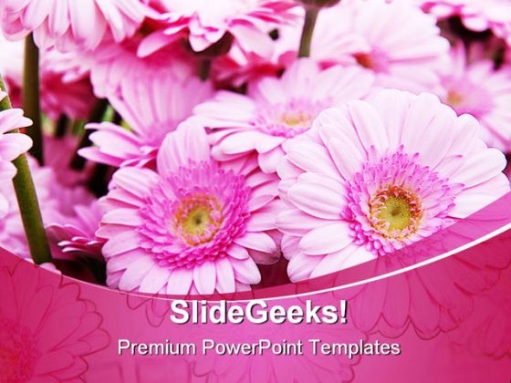 Pink Bouquet Beauty PowerPoint Backgrounds And Templates 0111