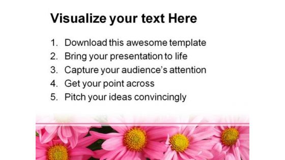 Pink Daisy Beauty PowerPoint Template 0910
