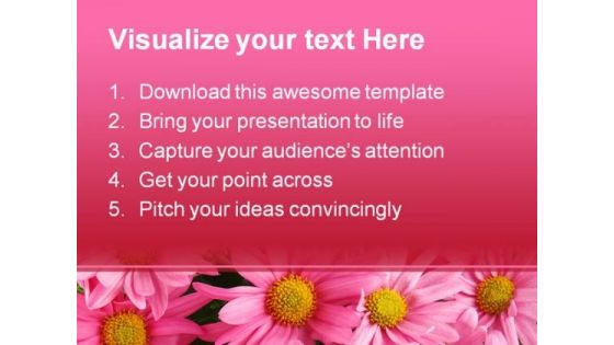 Pink Daisy Beauty PowerPoint Template 0910