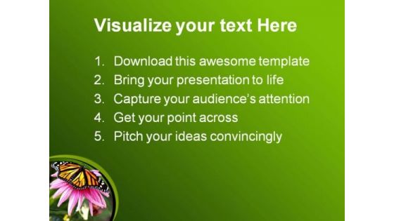 Pink Flower And Butterfly Animals PowerPoint Templates And PowerPoint Backgrounds 0111