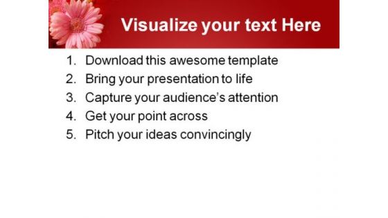 Pink Flower Beauty PowerPoint Template 1110