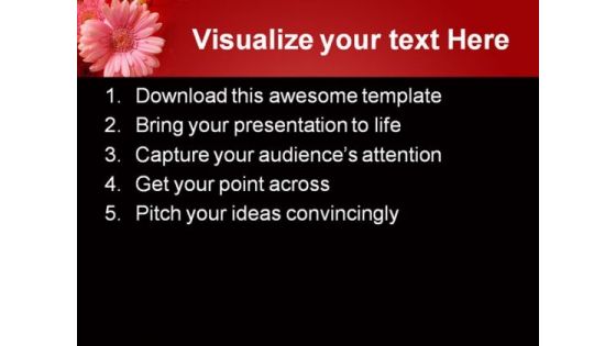 Pink Flower Beauty PowerPoint Template 1110