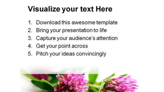 Pink Flowers Beauty PowerPoint Template 1110