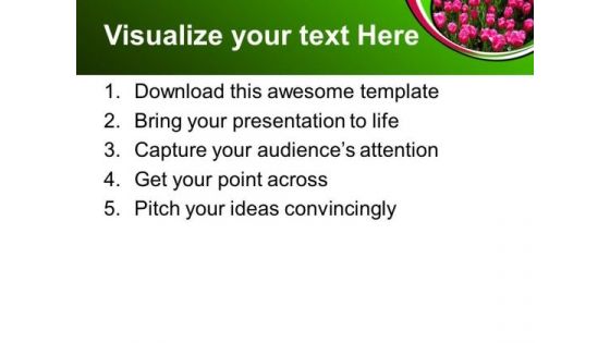 Pink Tulips In Garden Beauty PowerPoint Templates Ppt Backgrounds For Slides 0213