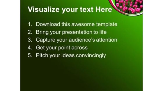 Pink Tulips In Garden Beauty PowerPoint Templates Ppt Backgrounds For Slides 0213