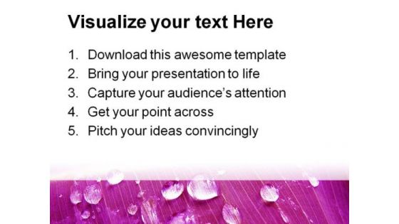 Pink Water Drops Nature PowerPoint Background And Template 1210