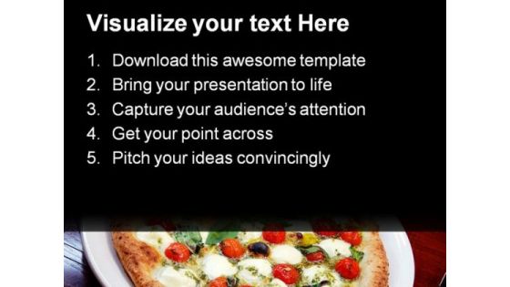 Pizza With Tomatoes And Cheese Food PowerPoint Templates And PowerPoint Backgrounds 0311