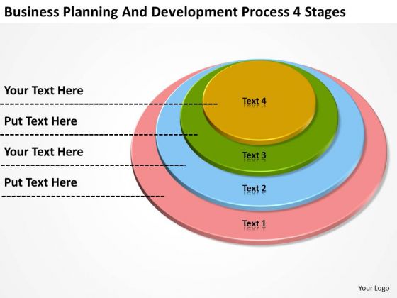 Planning And Development Process 4 Stages Example Business Plans PowerPoint Templates
