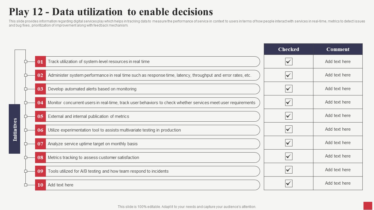 Play 12 Data Utilization To Enable Decisions Public Sector Digital Solutions Graphics Pdf