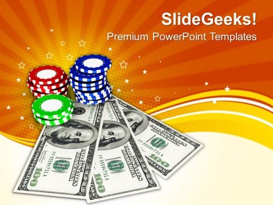 Play Poker In Casino PowerPoint Templates Ppt Backgrounds For Slides 0513