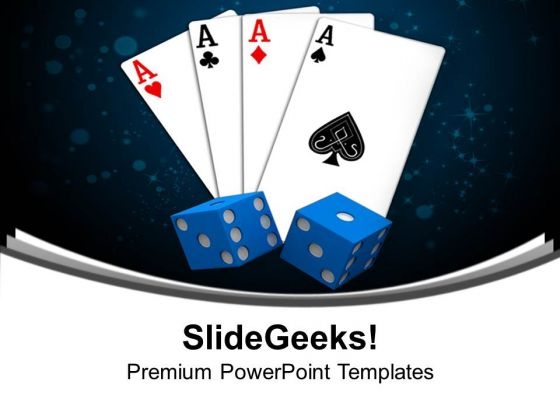 Playing Card Ace With Dices PowerPoint Templates Ppt Backgrounds For Slides 0313