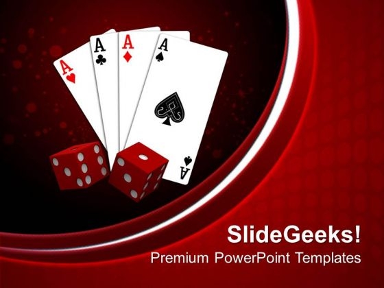 Playing Card With Dices Game PowerPoint Templates Ppt Backgrounds For Slides 0313