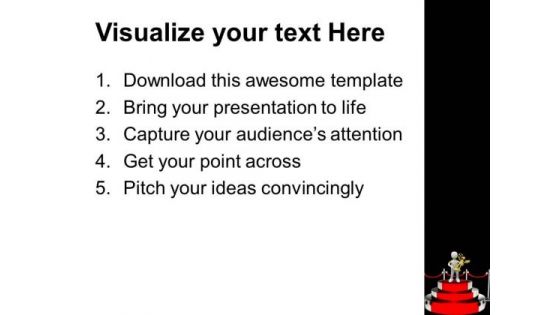 Podium For Winner With Red Carpet PowerPoint Templates Ppt Backgrounds For Slides 0113