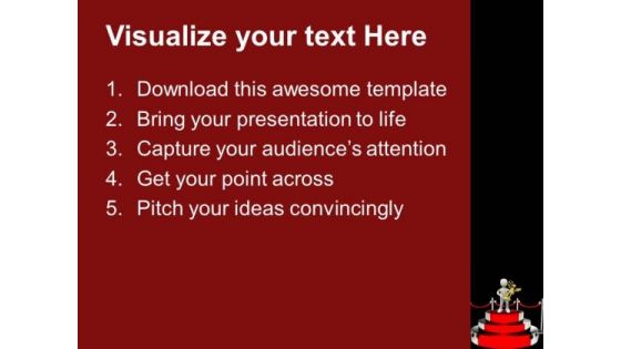 Podium For Winner With Red Carpet PowerPoint Templates Ppt Backgrounds For Slides 0113