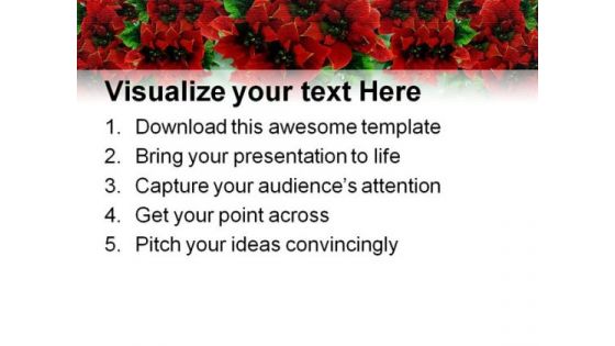 Poinsettias Christmas PowerPoint Template 0610