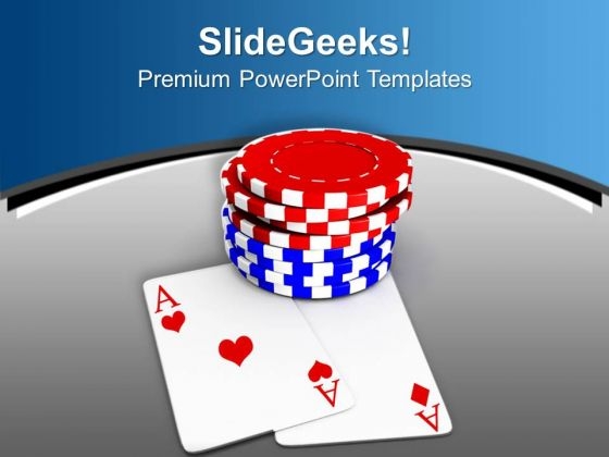 Poker Chips For Casino Game Theme PowerPoint Templates Ppt Backgrounds For Slides 0513