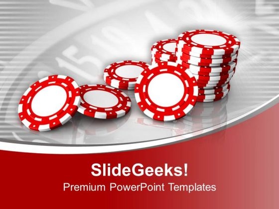 Poker Chips For Casino Or Game PowerPoint Templates Ppt Backgrounds For Slides 0313