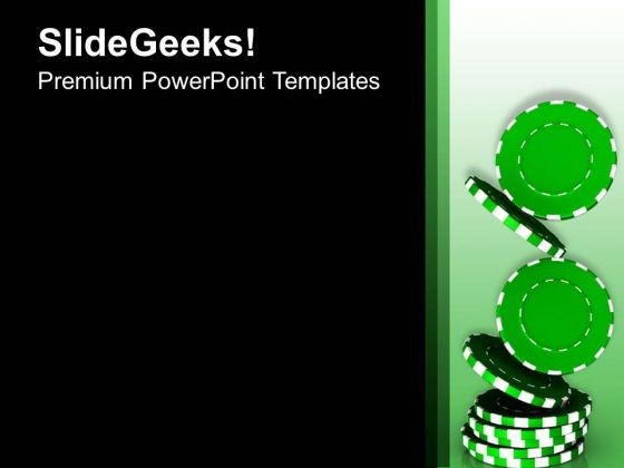 Poker Chips For Royal Casino Game PowerPoint Templates Ppt Backgrounds For Slides 0513
