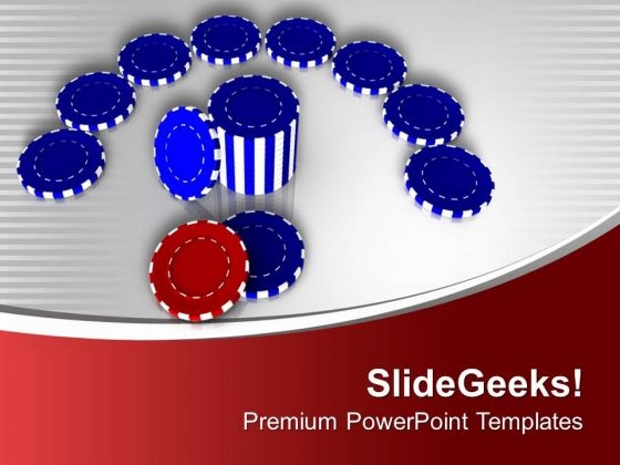 Poker Chips For Royal Casino PowerPoint Templates Ppt Backgrounds For Slides 0513