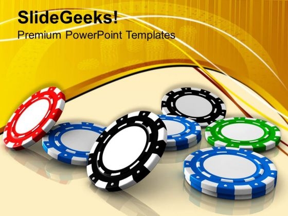 Poker Chips Gambling Theme PowerPoint Templates Ppt Backgrounds For Slides 0413