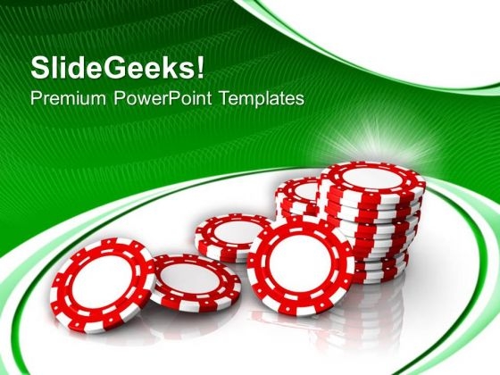 Poker Chips With Casino Theme PowerPoint Templates Ppt Backgrounds For Slides 0413
